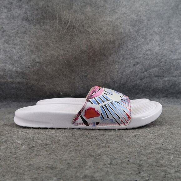 Nike Shoes Womens 6 Sandal Slide Benassi Print Logo Colorful Comfort Casual Flat - Picture 3 of 13